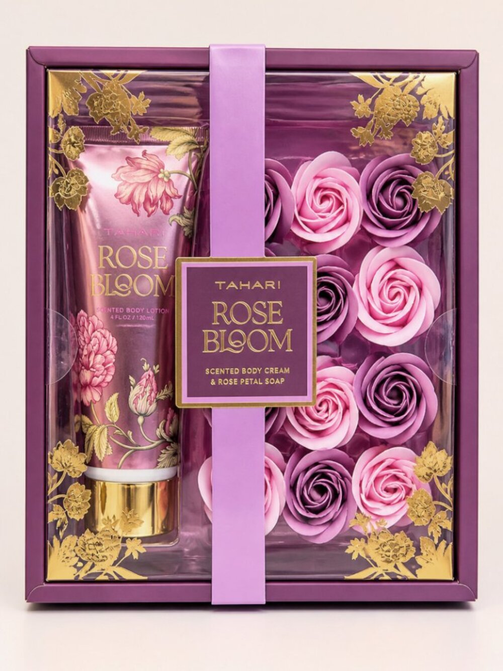 Tahari Rose Bloom Body Care Set NIB – Cream & Rose Petal Soap Gift 🌹